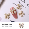 Metal accessory for manicure with bow, resin, cute nail decoration, internet celebrity, ready-made product