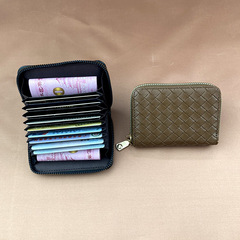 2022 new fashionable woven pattern 9-card card holder multi-functional accordion card holder large capacity multi-card slot credit card holder