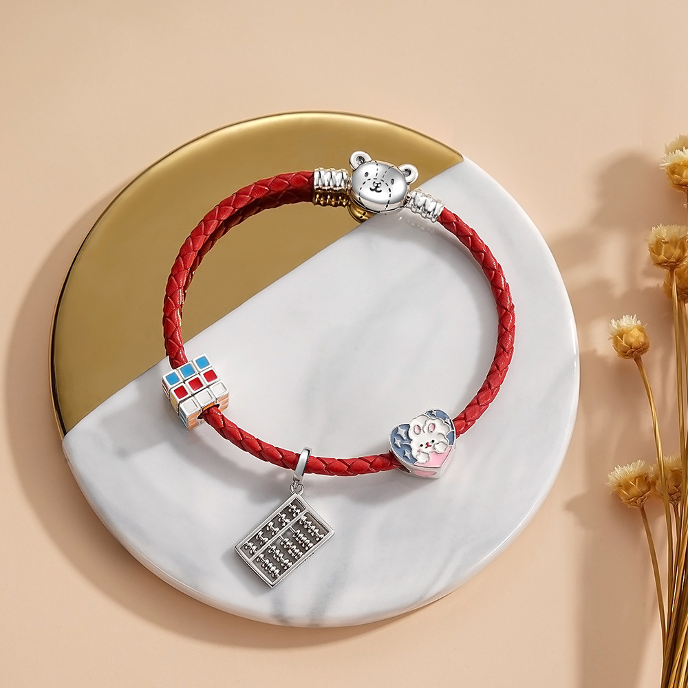 Pulsera de plata 925 con diseño de gato KT de Panjiapeng, estilo coreano, accesorios de joyería con diseño de oso vietnamita para mujer