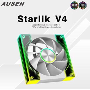 AUSEN���V4 12CM ARGB�C��ɢ���L��CD�y����l�����ͬ��PWM�ؿ�