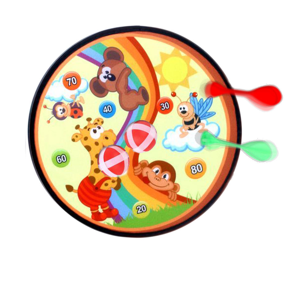 Los niños de BRICOLAJE pintura borrable de dibujos animados de animales graffiti tablero de dibujo de la pared objetivo tablero de dardos bola pegajosa 11 Unid