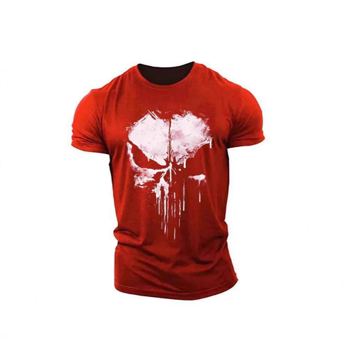 Cross-border new European and American-style casual fashion printed men's T-shirt, round neck, breathable, short sleeves.