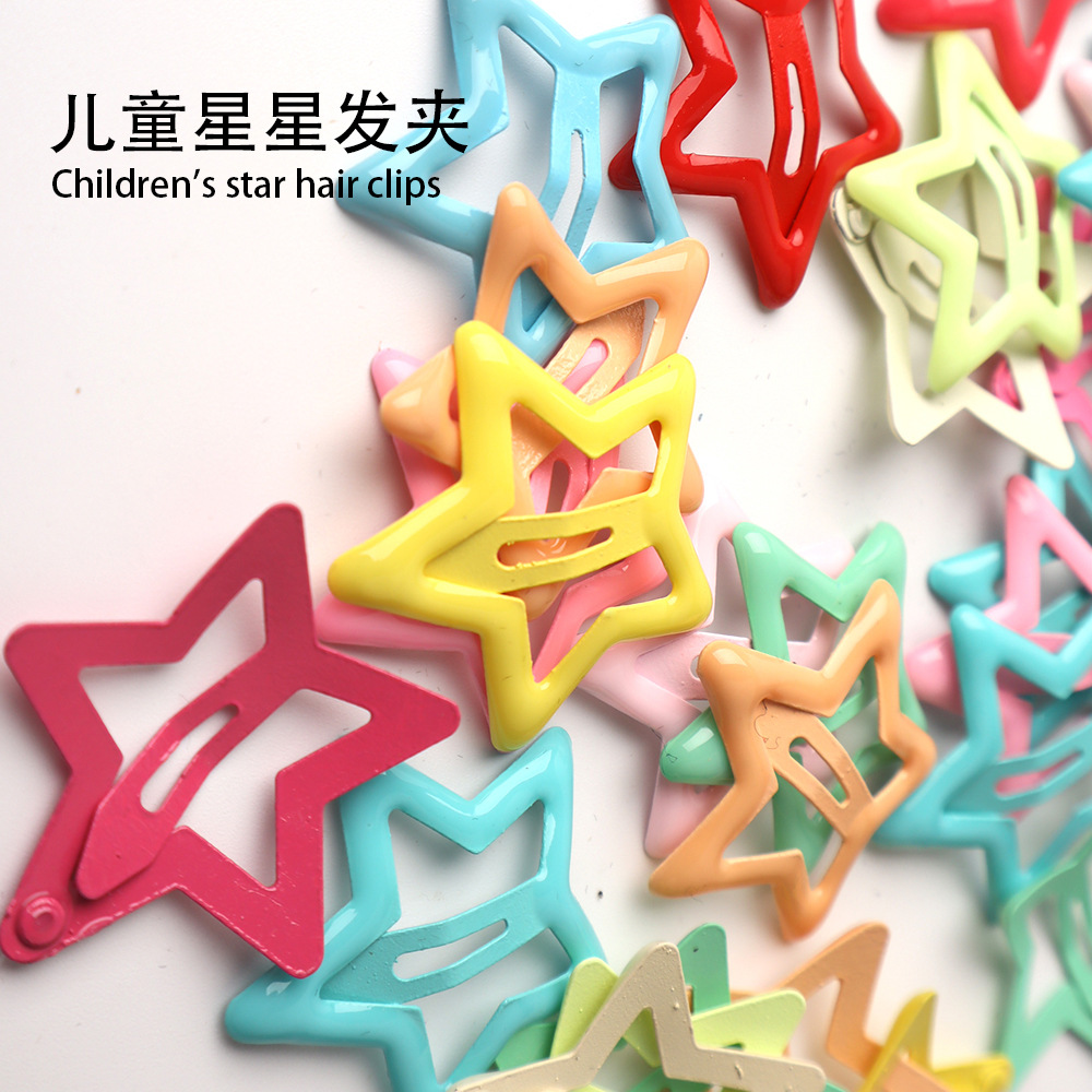 y2k千禧风配饰彩色小发卡五角星饰品可爱夹子头饰多巴胺星星发夹