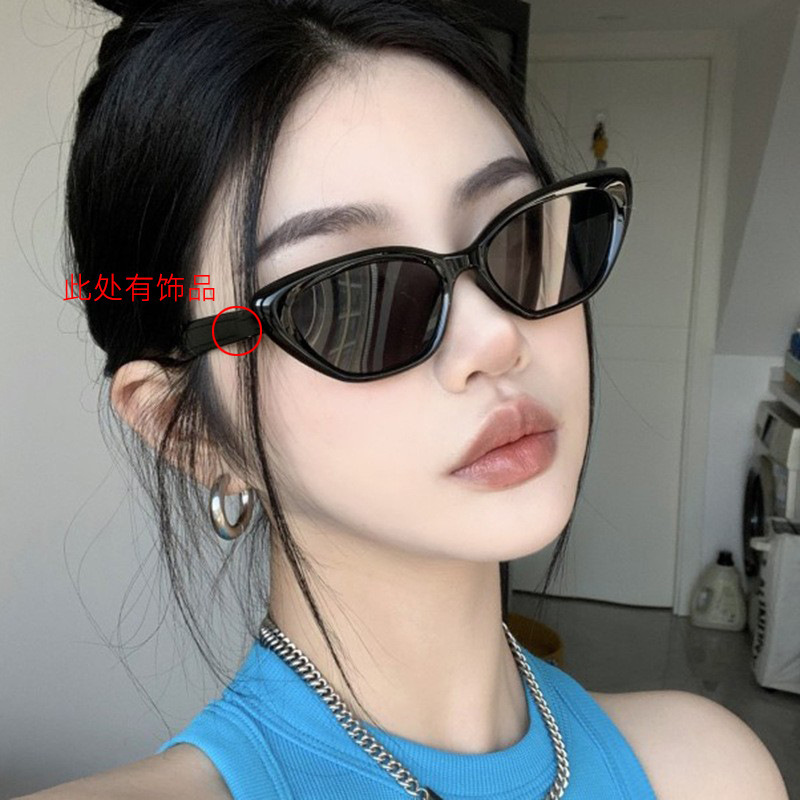 个性辣妹美式墨镜复古椭圆小框防晒遮阳太阳镜女韩版潮流镜框|undefined