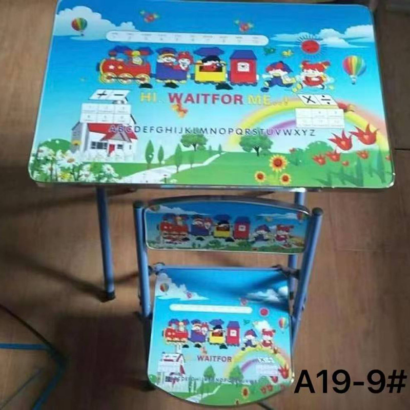 Manufacturer Wholesale Foldable Children's Study Table and Chair Set School Kindergarten Folding Desk Children's Study Table and Chair