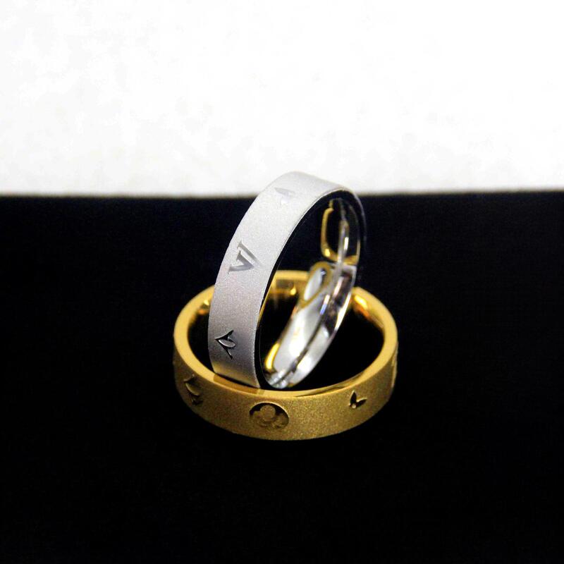 2026【Lujia Flashy Retro Frosted Ring Letter Frosted Solid Closed Design Unisex Ring 2026【Lujia Flashy Retro Frosted Ring Letter Frosted Solid Closed Design Unisex Ring