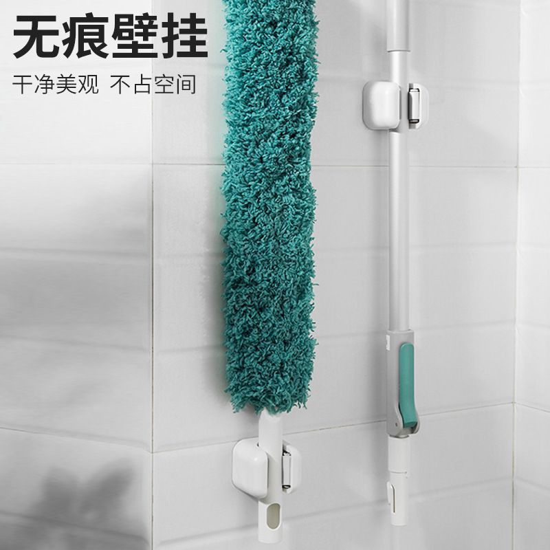 浴室モップ壁掛けラック、浴室収納アーティファクト、スナップフック、ほうき、パンチフリー、モップ、強力|undefined