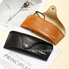 厂家批发 RB三角翻盖PU太阳镜盒 商务质感便携眼镜盒 可印LOGO