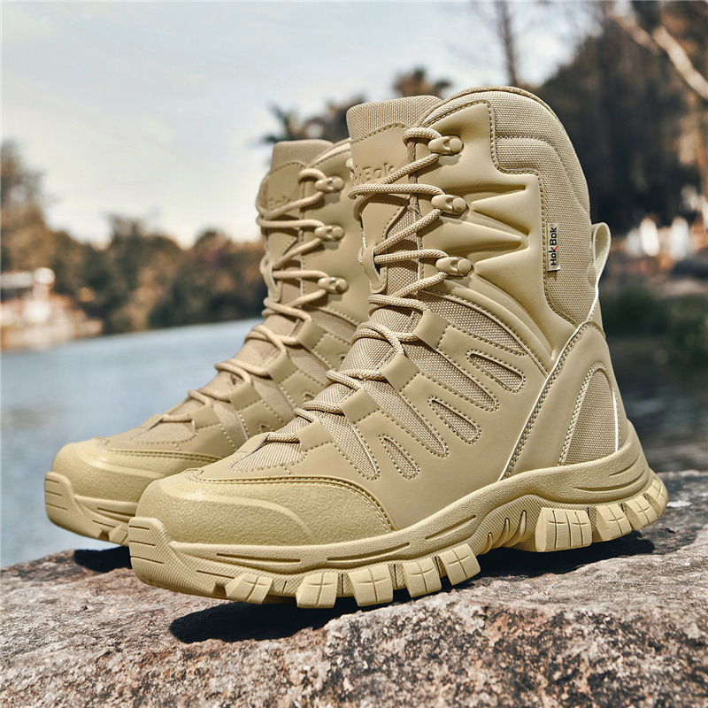 New Cross-Border Large-Size Waterproof, Non-Slip, Wear-Resistant Training Boots for Outdoor Field Training, High-Top Hiking Shoes Wholesale New Cross-Border Large-Size Waterproof, Non-Slip, Wear-Resistant Training Boots for Outdoor Field Training, High-Top Hiking Shoes Wholesale