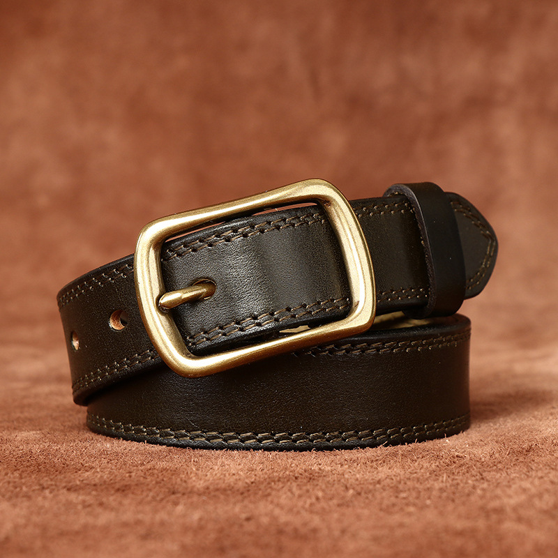 Cinto vintage de couro genuíno para mulher estilo retro_voghion.com