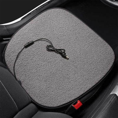 Seat USB Electric Heating 12V – Multi-function pad - teddy-velvet-usb-square-mat-elegant-gray-leaflet