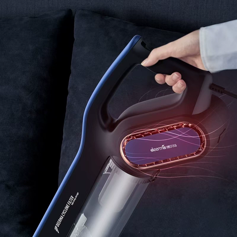 Пылесос ручной DEERMA DX135F для домашнего использования, высокая мощность, синий, официальный стандарт