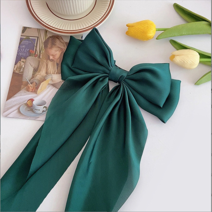 Women's Elegant Lady Solid Color Bow Knot Cloth Hair Clip display picture 3