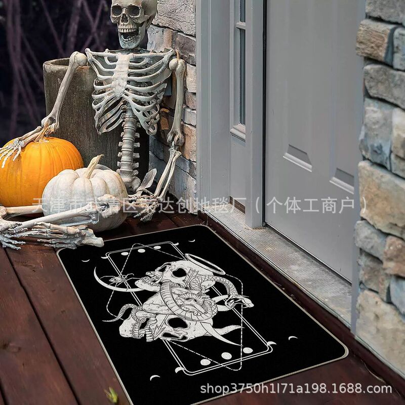 Amazon Temu ハロウィンゴーストフロアマット、汚れにくい玄関ドアマット、バスルーム吸収性フットマット、リビングルーム装飾フロアマット|undefined