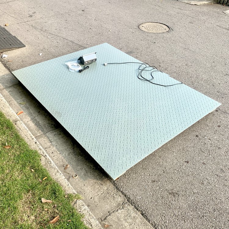 湖北自带打印电子地磅1x1.2米 带232接口碳钢地磅 2吨电子平台秤