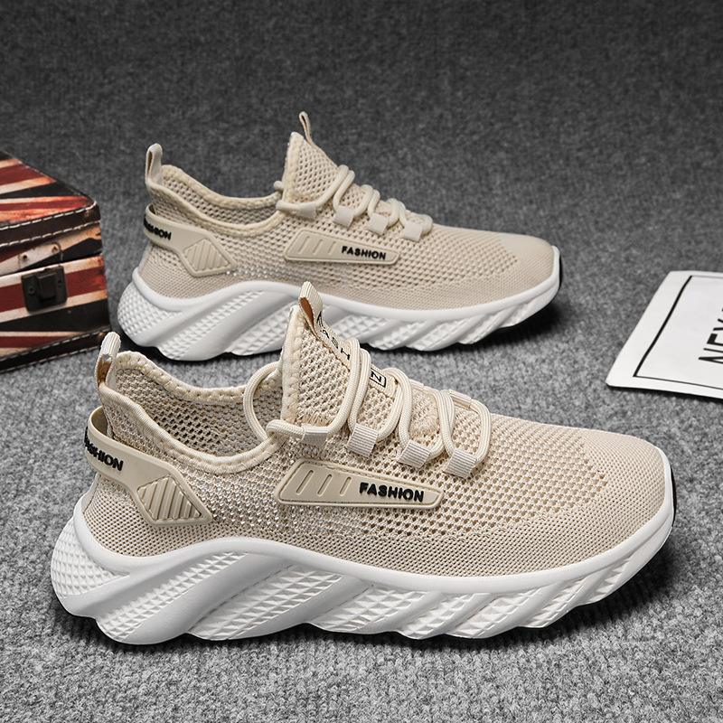 Spring and Summer New Mesh Shoes, Comfortable and Breathable Perforated Shoes, Cross-Border Large-Hole Mesh Men's Casual Sports Running Shoes
