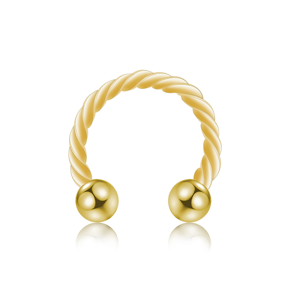 Simple Style Twist Stainless Steel Plating Nose Ring 1 Piece