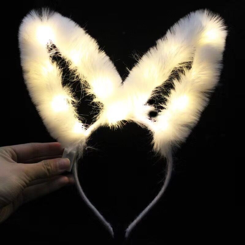 Nuevo alargamiento de plumas de conejo orejas de cabello de cabello de conejo cabello de cabello de cabello de hadas brillante cabello de cabello de juguetes