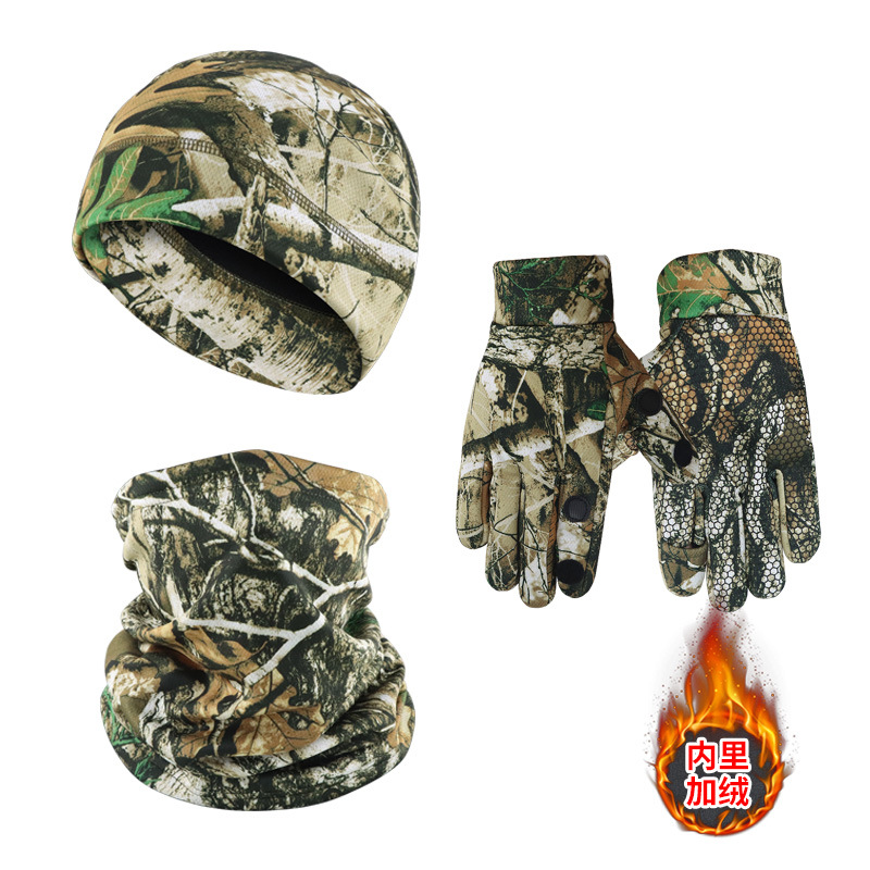invierno gorra de camuflaje guantes de ciclismo guantes tácticos de caza al aire libre