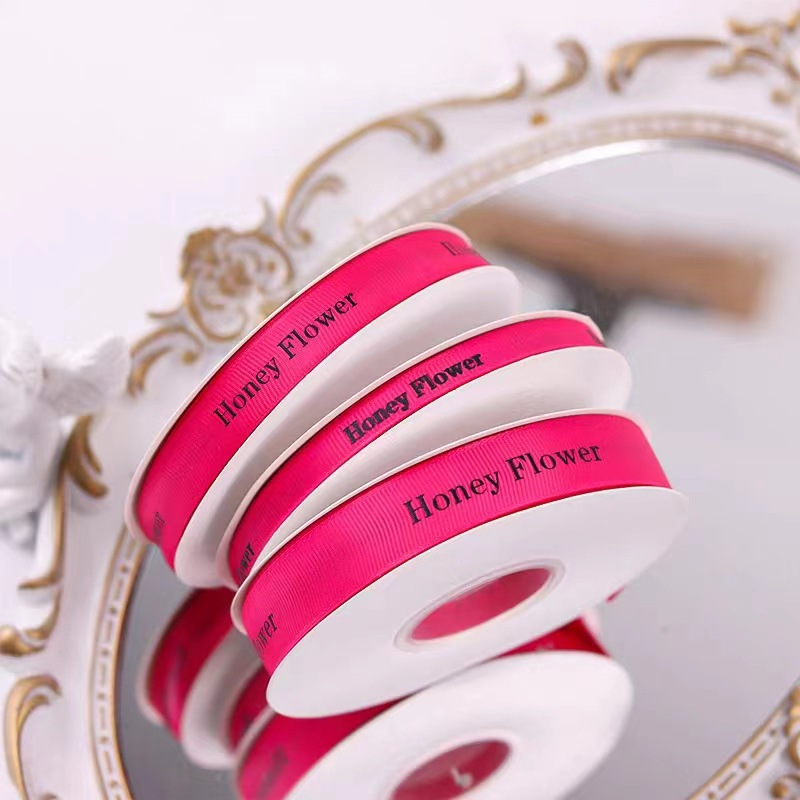 Boquete de flores de Felloyd, cinta de embalaje de pastel, caja de regalo, adornos de cabello, impresión inglesa, cinta rosada rosada