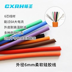 外径6mm自作データケーブルDIY液体シリカゲル線材6芯大電流携帯電話100W速充線