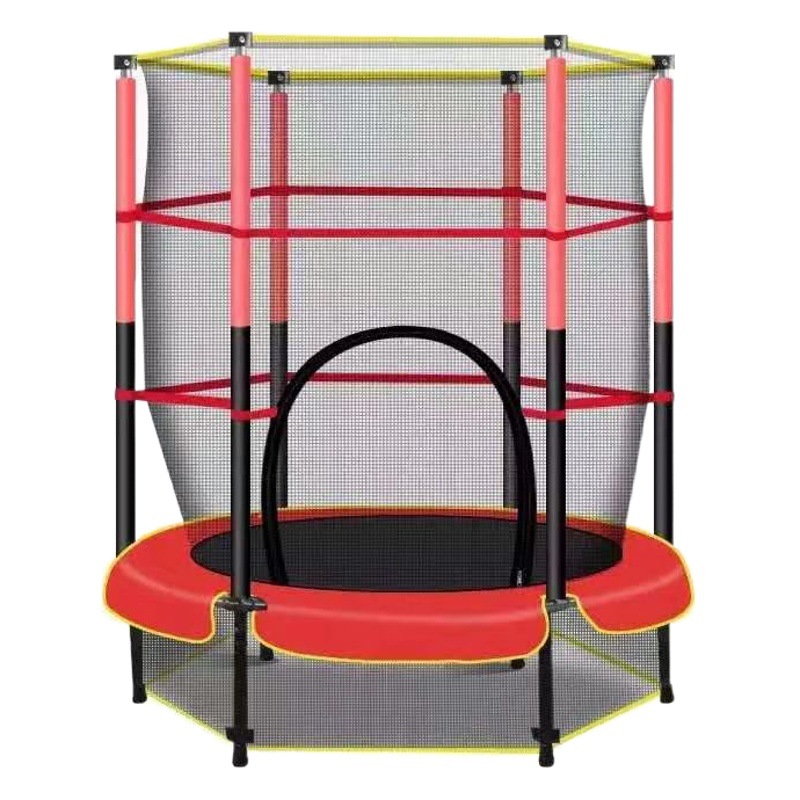 Trampolín infantil para interiores, trampolín de fitness para adultos y niños en casa, juguete de entretenimiento para bebés con red de protección.