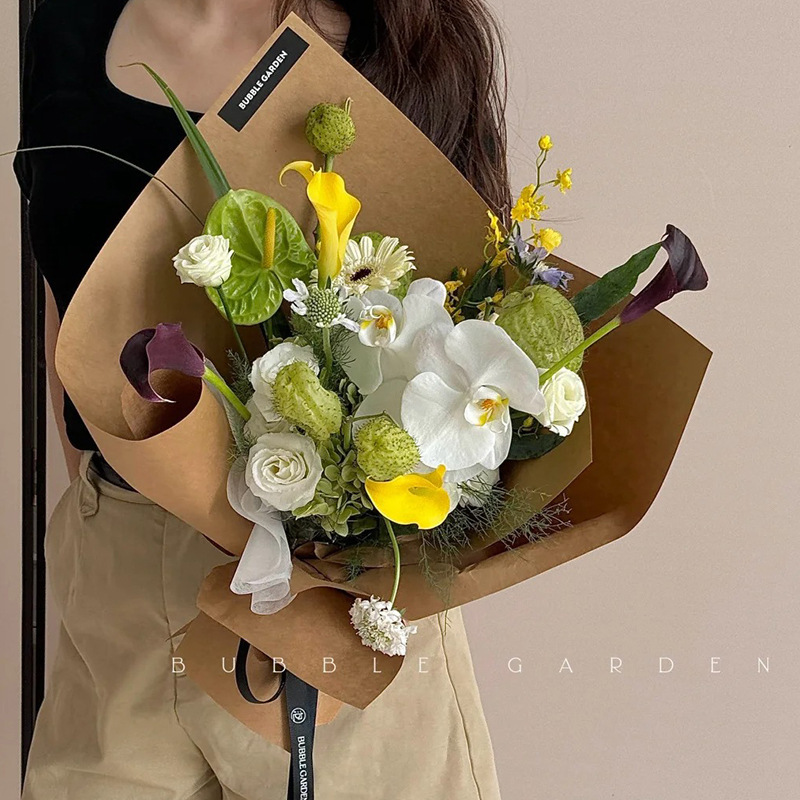 157 gramos de papel de embalaje de ramo de flores de color rojo red, papel kraft ligero de lujo, material de embalaje de flores de papel de embalaje