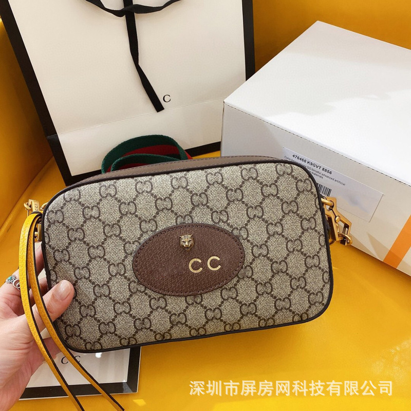 New Gucci Tiger Head Bag with Monogram, Chest Bag, Single Shoulder Crossbody Camera Bag, Unisex, Cross-Border E-Commerce Foreign Trade New Gucci Tiger Head Bag with Monogram, Chest Bag, Single Shoulder Crossbody Camera Bag, Unisex, Cross-Border E-Commerce Foreign Trade