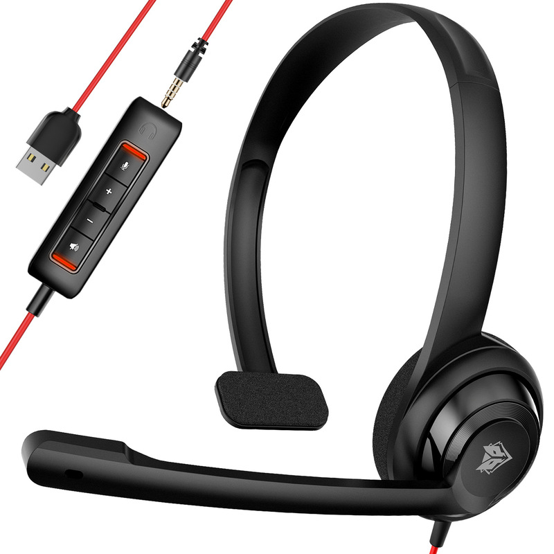 NUBWO HW02 single-side lightweight wired telephone headset desktop office headset