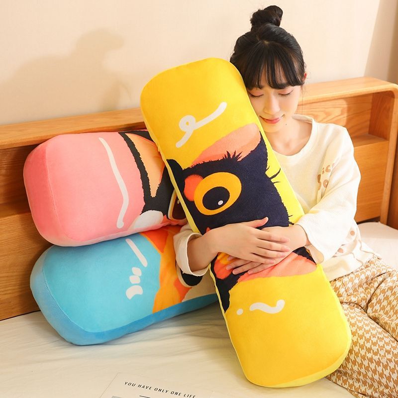 かわいい猫ソファ枕ベッド寮ロングスリーピング枕女の子横向き寝脚ベッドサイド取り外し可能な洗えるクッション|undefined