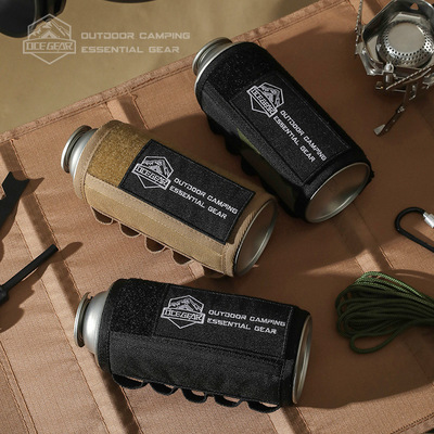 户外野奢露营暗黑系气罐收纳套战术挂带便携防水耐磨工具炉具收纳