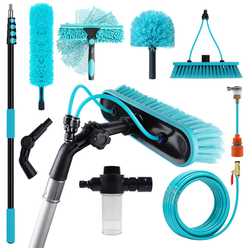 Photovoltaic Panel Cleaning Brush Aluminum Telescopic Solar Panel Cleaning Brush Water Supply Rod for Window Cleaning System