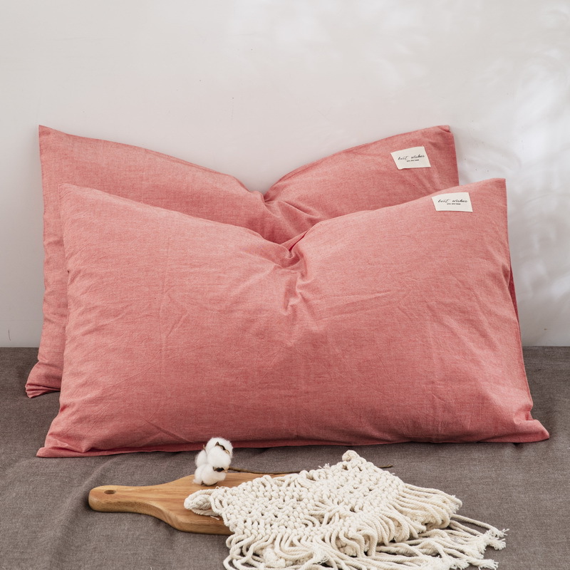 Fundas de almohada de algodón lavado de algodón puro Un par de 100 fundas de almohada de algodón Dormitorio de estudiantes Funda interior de núcleo de almohada doble individual