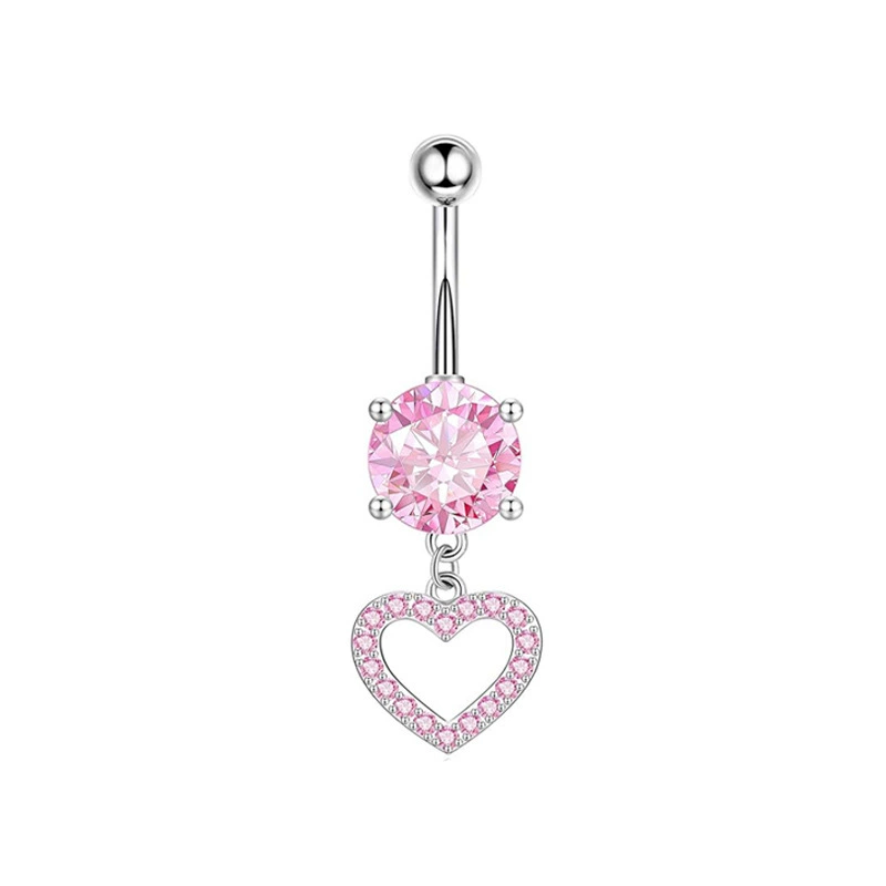 Set, physiological belly button piercing stainless steel with zircon, Amazon, (Physicals)