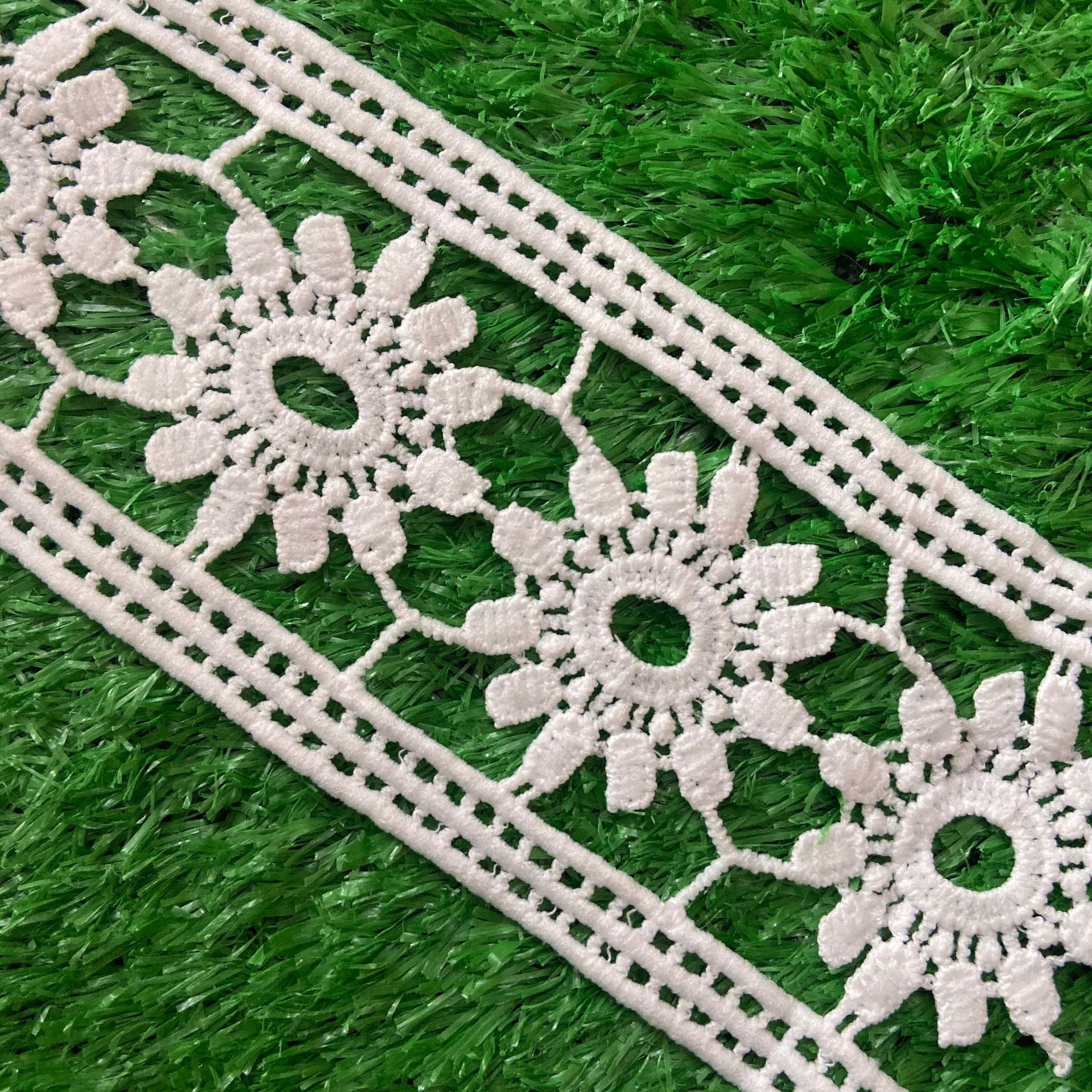 双边大花水溶牛奶丝刺绣花边  服装家纺软饰洛丽塔绣花花边 2022