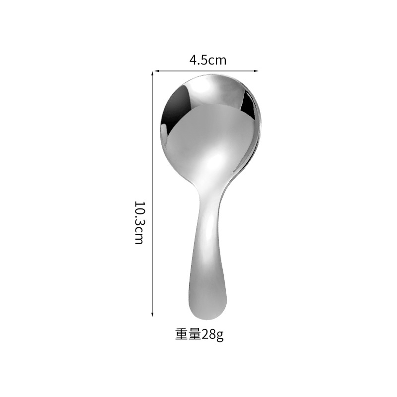 Amazon 304 cuchara de acero inoxidable para niños cuchara de mini helado cuchara de postre cuchara de concha de mariscos cuchara creativa de mango corto