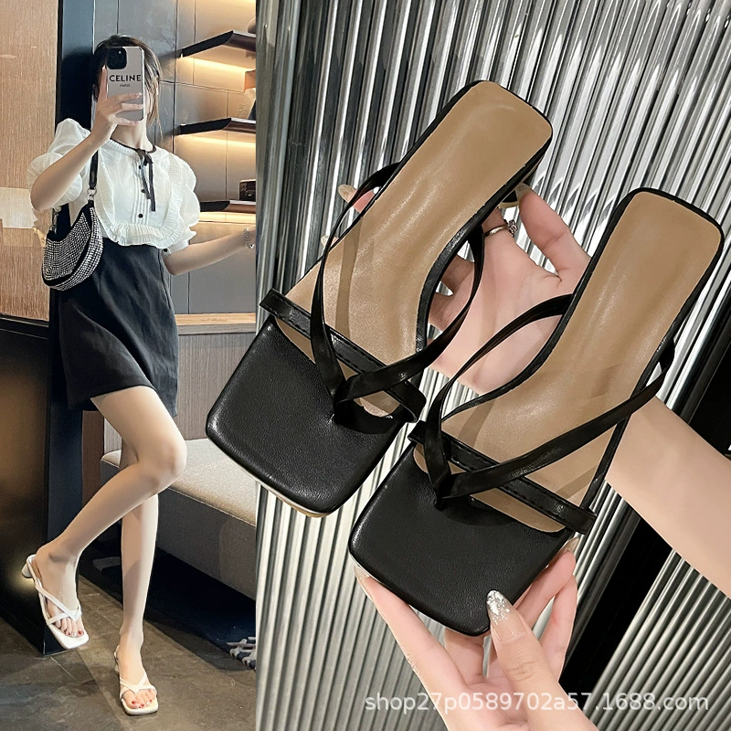 Summer flip flops, slippers, sandals, thin strap, french style