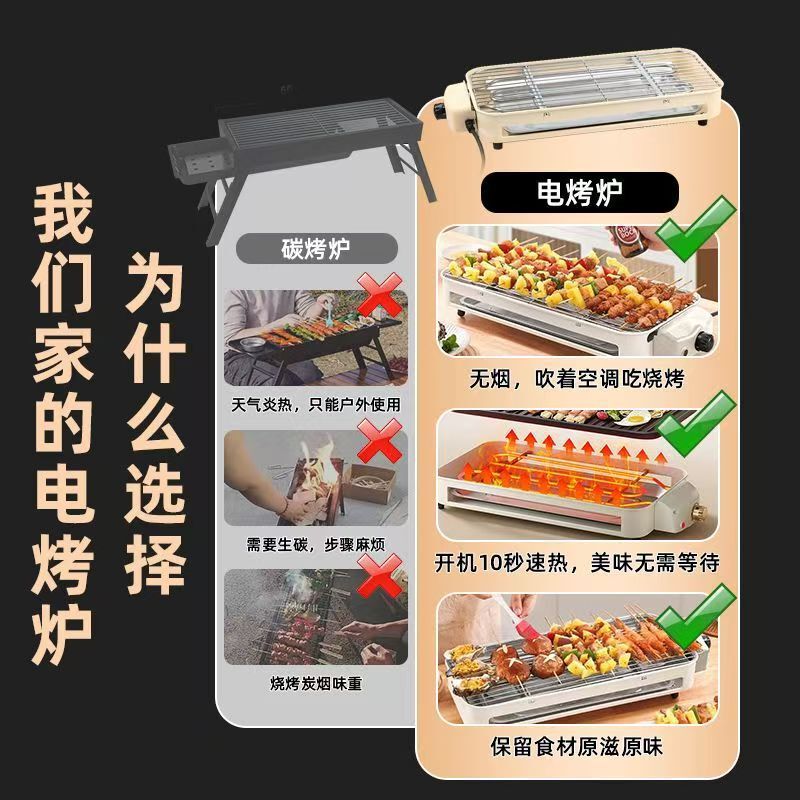 烤肉电烤炉电烧烤炉韩式多功能烤肉锅室内无烟烤肉机不粘锅烧烤架|undefined