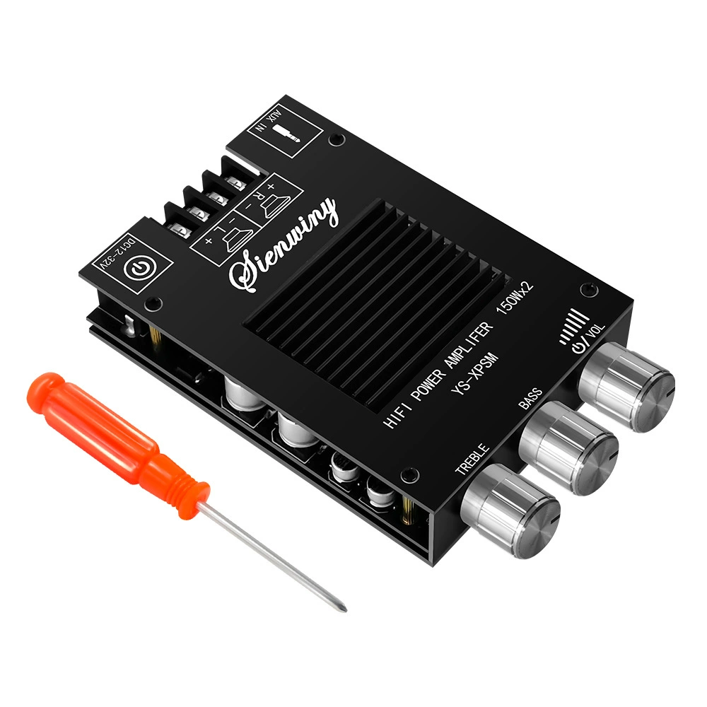 YS-XPSM 150W*2 высокие басы настройка Bluetooth аудио усилитель модуль двойной канал TDA7498E радиатор