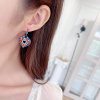 South Korean goods, retro earrings heart shaped, fashionable zirconium heart-shaped, micro incrustation