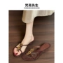 细跟夹趾夹脚外穿凉拖鞋