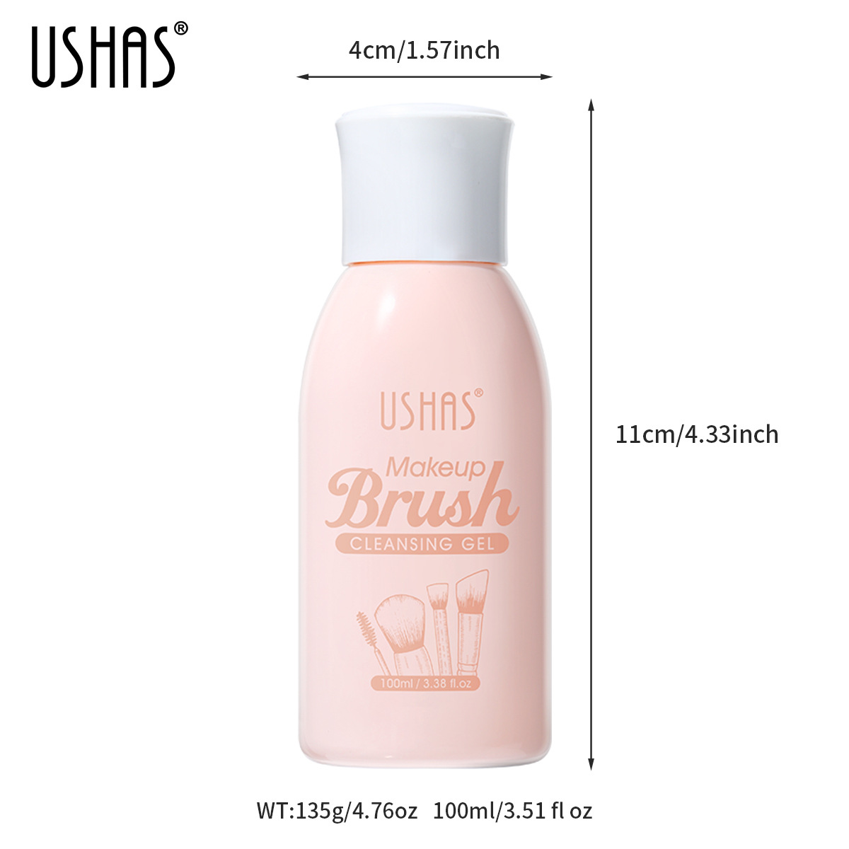 USHAS nueva loción de cepillo de maquillaje líquido de limpieza de polvo agente de limpieza de cepillo de belleza líquido de limpieza