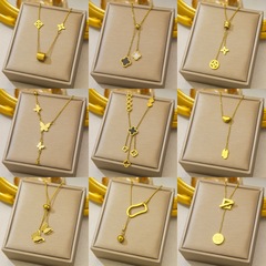 クロスボーダーチタン鋼 18K ゴールドネックレスヨーロッパとアメリカのファッション多用途非退色アクセサリーインターネット有名人の同じスタイルのジュエリーメーカー卸売