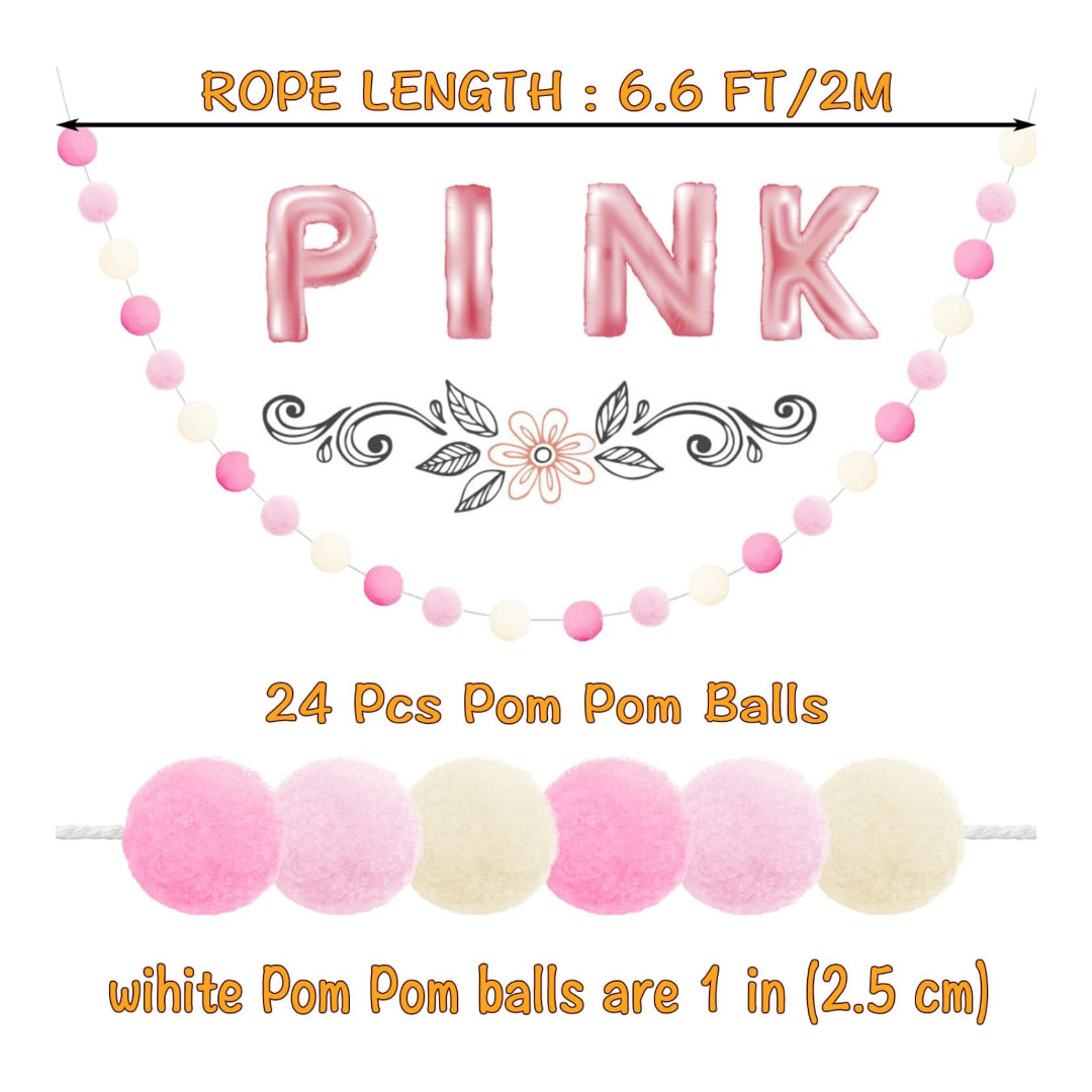 크리스마스 모피 볼 배너 핑크 3 색