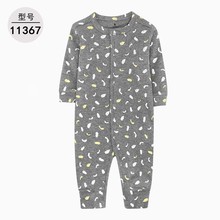 跨境外贸童装男女宝宝单层哈衣长袖婴幼儿连体衣爬服【一件代发】