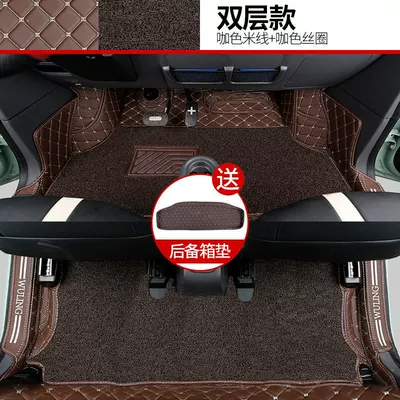 Surrounded Floor Mats — Ayaqaltılar (Kovriklər) - double-layer-model-coffee-color-coffee-color-send-rear-warehouse-style-separate-front-row-hongguang-mini-ev