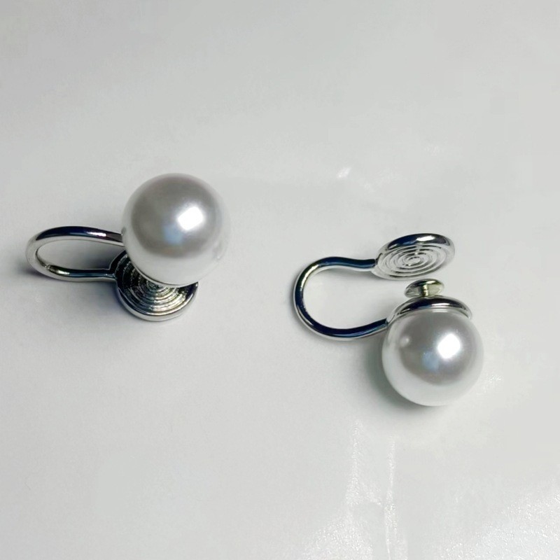 New Wine Red Style Non-Perforated Mosquito-Repellent Incense Plate Earrings Women's All-Match Popular Simple Imitation Pearl Ear Cuff detail image 14