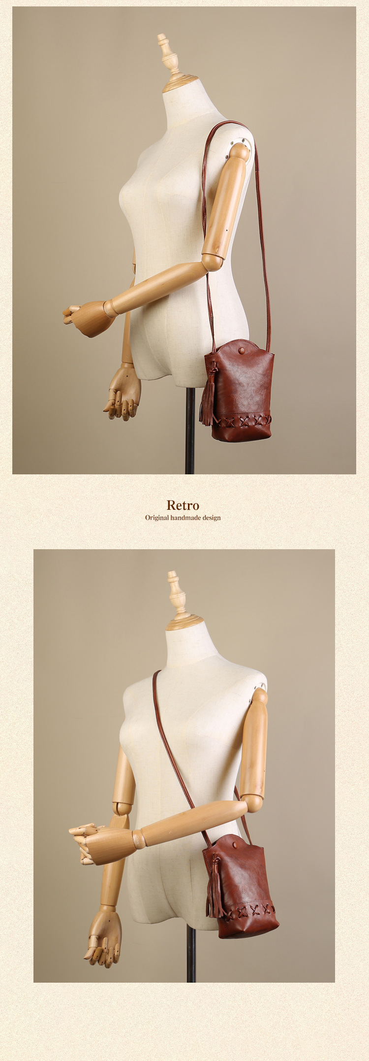 New Genuine Leather Women's Bag Retro First-Layer Cowhide Woven Mobile Phone Bag Mini Crossbody Shoulder Casual Tassel Bucket Bag 5 O1CN01qD1iSM2IIy8CtwW1p !!995079264 0 cib