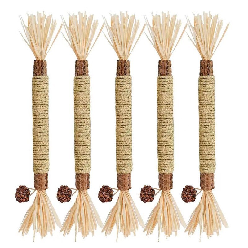 Pet Supplies Cat Self-Entertainment Toys Bite-Resistant Wood, Insect Galls, Raffia Grass, Teething Sticks, Pet Cat Toys
