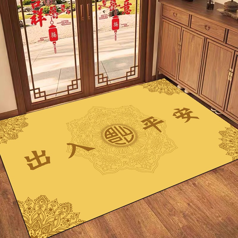 天辰金色入户门地垫金黄色防滑脚垫家用高级感进门垫玄关门口地毯